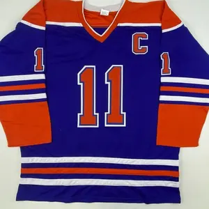 Autographed Mark Messier Edmonton Blue Hockey Jersey - Adult & Youth Sizes – Ice Hockey Fan Gear In All Colors