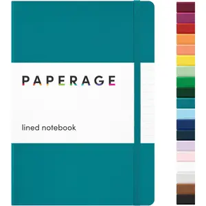 PAPERAGE Lined Journal Notebook, (Turquoise), 160 Pages, Medium 5.6 inches x 8 inches  100 GSM Thick Paper, Hardcover