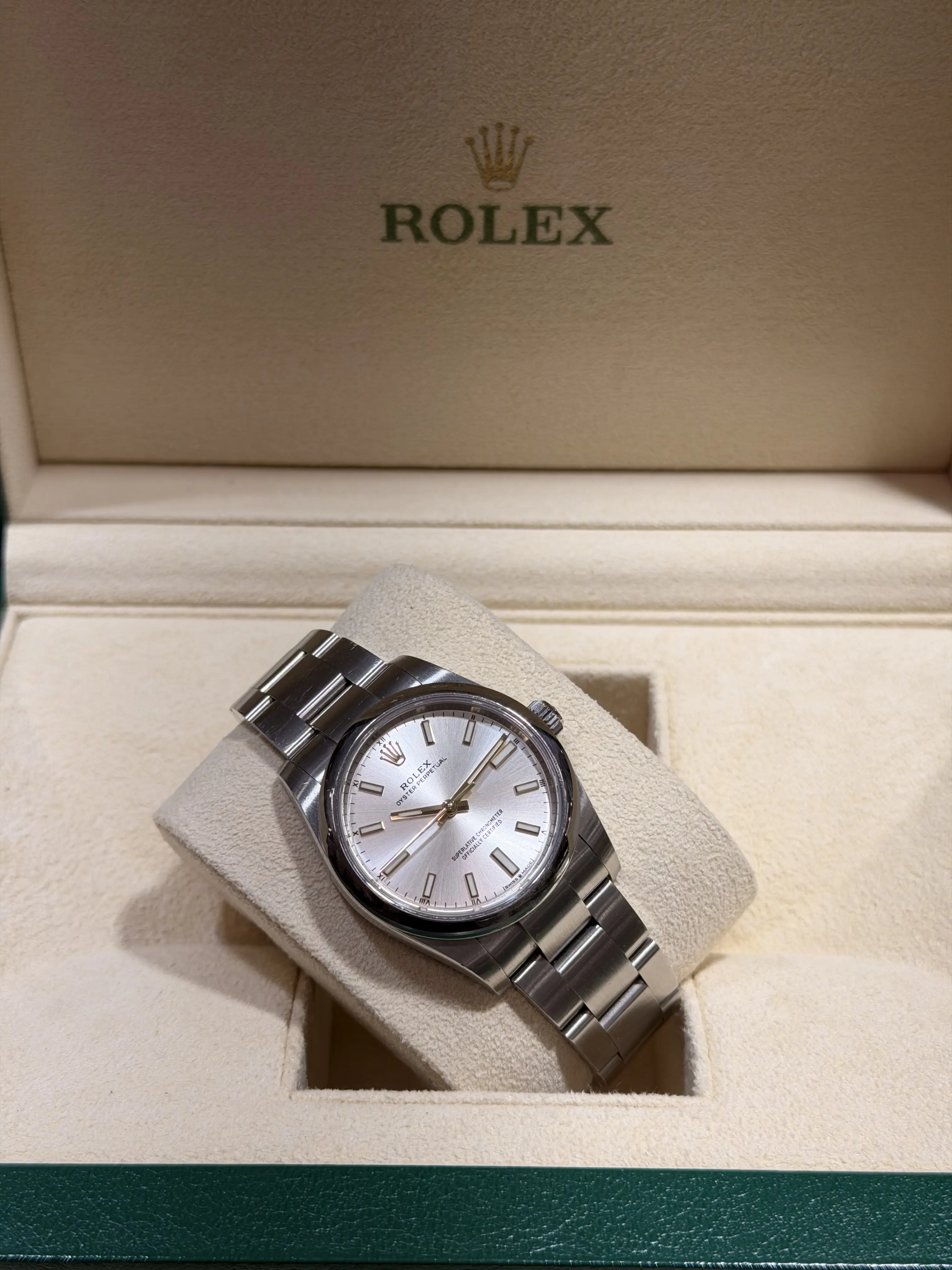 Rolex OP Silver Dial Oyster Bracelet Stainless Steel Watch
