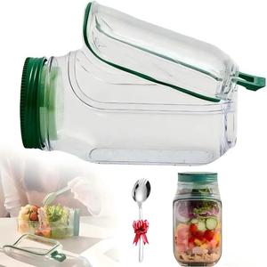 Salad Jar, Mason Jar Salad Container with Side Opening, Salad Pod Design, Leak-Proof, Microwave-Safe, Freezer & Dishwasher Friendly for Meal Prep, Lunch & Daily Use (1PCS) Kitchen Utensils meal prep containers Canister