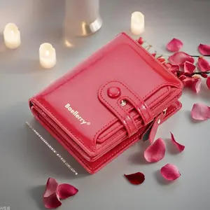 Women's Foldable Waxed Leather Slim Trifold Ladies Wallet - RFID Blocking 2-in-1 Card/Coin Pouch, All-Over Print Ins-Inspired Premium Student Essential, Stylish Outdoor Accessory summerwins