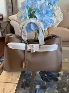 Soft Taupe Urban Luxe Genuine Leather Power Tote