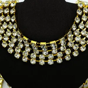 Rhinestone Chain for Clothing Embellishment, DIY Hand Sewing Jewelry Decoration, Long Beaded Trim for Shoes Hats Packaging