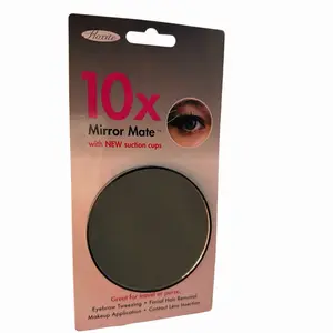 1-10X Magnifying Mirror Mate, 4inx4in Travel Mirror with New Suction Cups, Compact for Purse Use