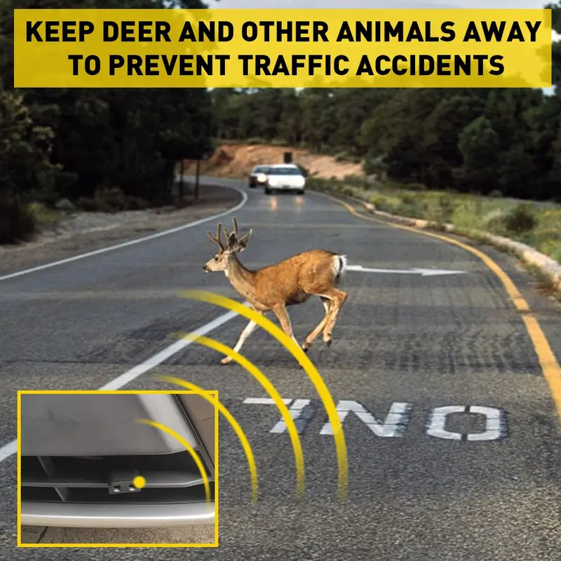 Deer whistle on a vehicle showing compact mounted appearance