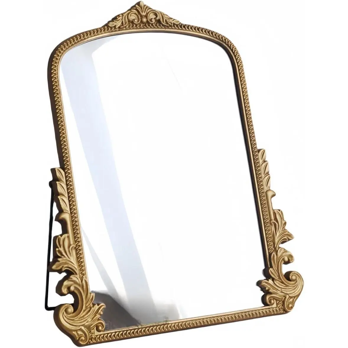 Large   Table Mirror  16" x 20" Antique Arched Design with Wooden Frame,  Vanity Mirror for Bedroom, Living Room, Makeup Table