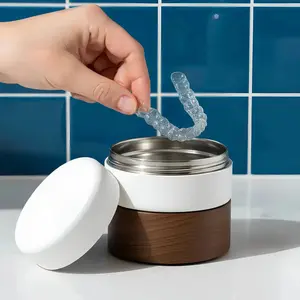 Ultrapod V2 Ultrasonic Cleaner - Portable & Eco-Friendly Dental Appliance Cleaner with Patented Modular Design & Water-Tight Lid for Retainers & Jewelry - 50KHz High Frequency Sound Waves for Gentle Deep Clean - Dishwasher Safe & USB-C Powered