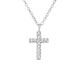 Cross Necklace 925 Silver with Cubic Zirconia
