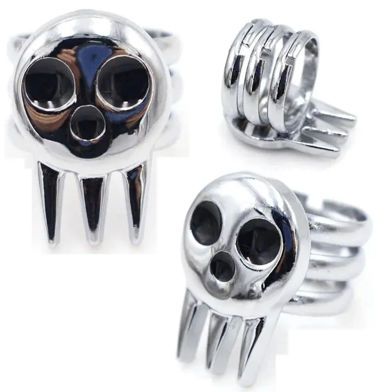 Anime Death The Kid Cosplay Rings Unisex Opening Adjustable Skull Ring Prop Jewelry Accessories