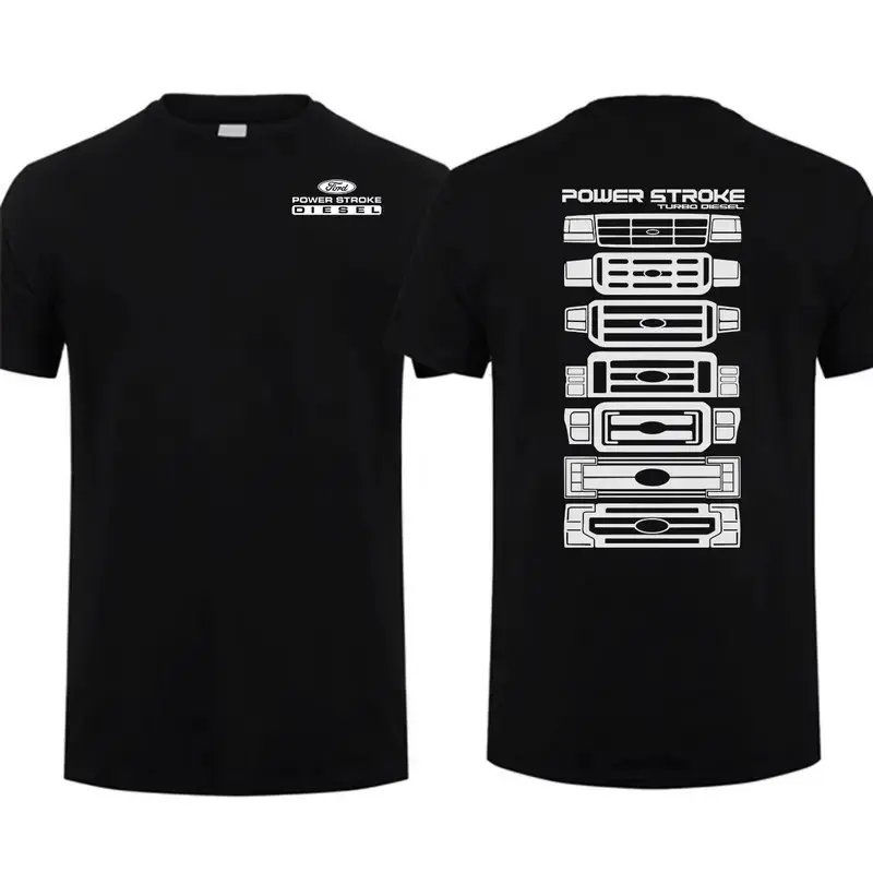 Power Stroke Evolution 2-Sided T-Shirt Car Parts Shirt Car Enthusiast Shirt Men Cotton Tee