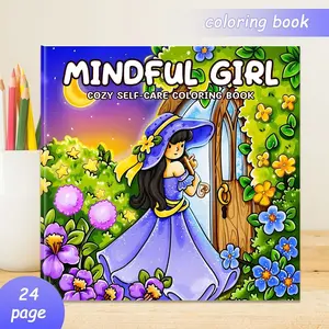 Best-Selling Mindfulness Coloring Book for Girls, Thickened Coloring Book, Drawing and Filling Book, Stress Relief Activity Journal