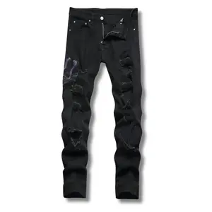 Black Python Jeans Statement Fit Fashion