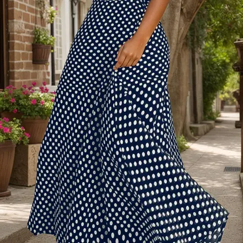 Women's Polka Dot Print High Waist Skirt, Retro Elegant A Line Long Skirt for Party Holiday, Ladies Bottoms for All Seasons, Womenswear, Vintage Pattern Skirt, Vintage Skirts
