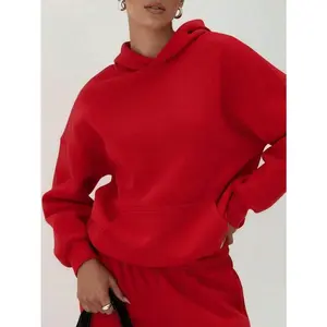 HoodieClean Fit,Warmth,Oversized Fit&Long Length,Minimalist,Baggy Drop Shoulder,Fall Autumn Clothes For Women,Winter Clothes For Women, Tops For Women,Red,Chic,Hoodies Hoodie For WomenLoose And Comfortablewinter Clothes For Women Hoodies For Women