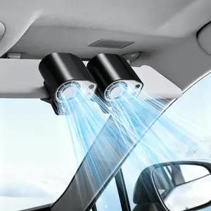 Joytutus fathersdaygift-2026 Semiconductor Cooling Car Clip On Fan - 360° Rotation, 100 Speeds Adjustable, LED Display, USB Rechargeable, Wide Clamp, 16℃ Semi-Cooling, 20Hr 3000mAh Battery, Personal Summer Fan for Car Sunvisor Backseat