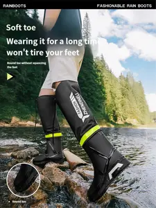 Men's Multi-Season High Top Waterproof Boots, Scratch-Resistant Upper, 30mm Thick Sole, Full Leg Protection Outdoor Fishing Boots