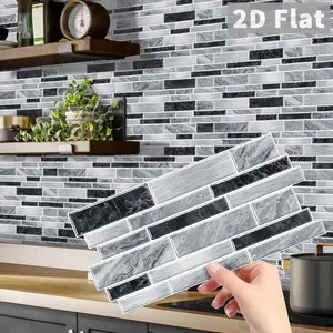 48pcs Marble Pattem Wall Sticker, Self AdhesivePeel & StickWall Decal, Waterproof & Oil-proof WallSticker For KitchenBathroom Home Office Decor