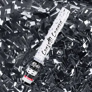 18" Silver Metallic Confetti Cannon - Perfect for Celebrations and Parties