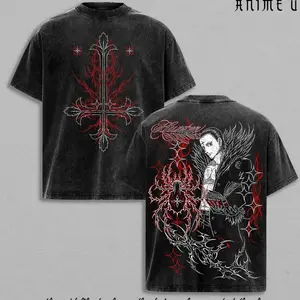 Chrollo Lucilfer Phantom Troupe Hunter x Hunter Washed T Shirt | Anime Graphic Tee | Japanese Manga Streetwear | Heavy Cotton Oversized Shirt for Anime Fans MHD