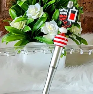 Coffee Is My Blood Type Beaded Pen With Refill