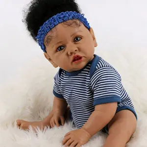 Realistic Reborn Baby Doll with Blue Headband, 20 inch Lifelike Doll Baby for Girls And Boys 3+ & Collectors, pretend play or display. Soft Cuddly Gift