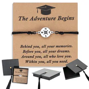 SAM & LORI Graduation Gifts for Her Him Kindergarten Class of 2026 Cool High School College Graduation Gift 5th 8th Grade Teen Girl Boy Bracelet Women Jewelry Cards Middle School Nurse Senior Daughter Student Cap Box Stainless Steel Charm
