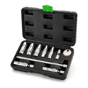 10PCS 3/8" Drive Magnetic Spark Plug Socket Set, Swivel Spark Plug Socket, 9/16", 5/8", 3/4", 13/16", 14, 16, 18mm, Universal Joint & Extension Bar, CR-V, Enhanced Magnetic Design