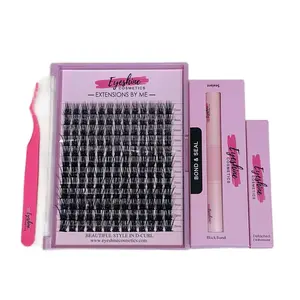 Eyeshine Hybrid (black 12-18mm) lash kit beautiful D curl includes a Black bond and Seal, tweezer and Oil remover