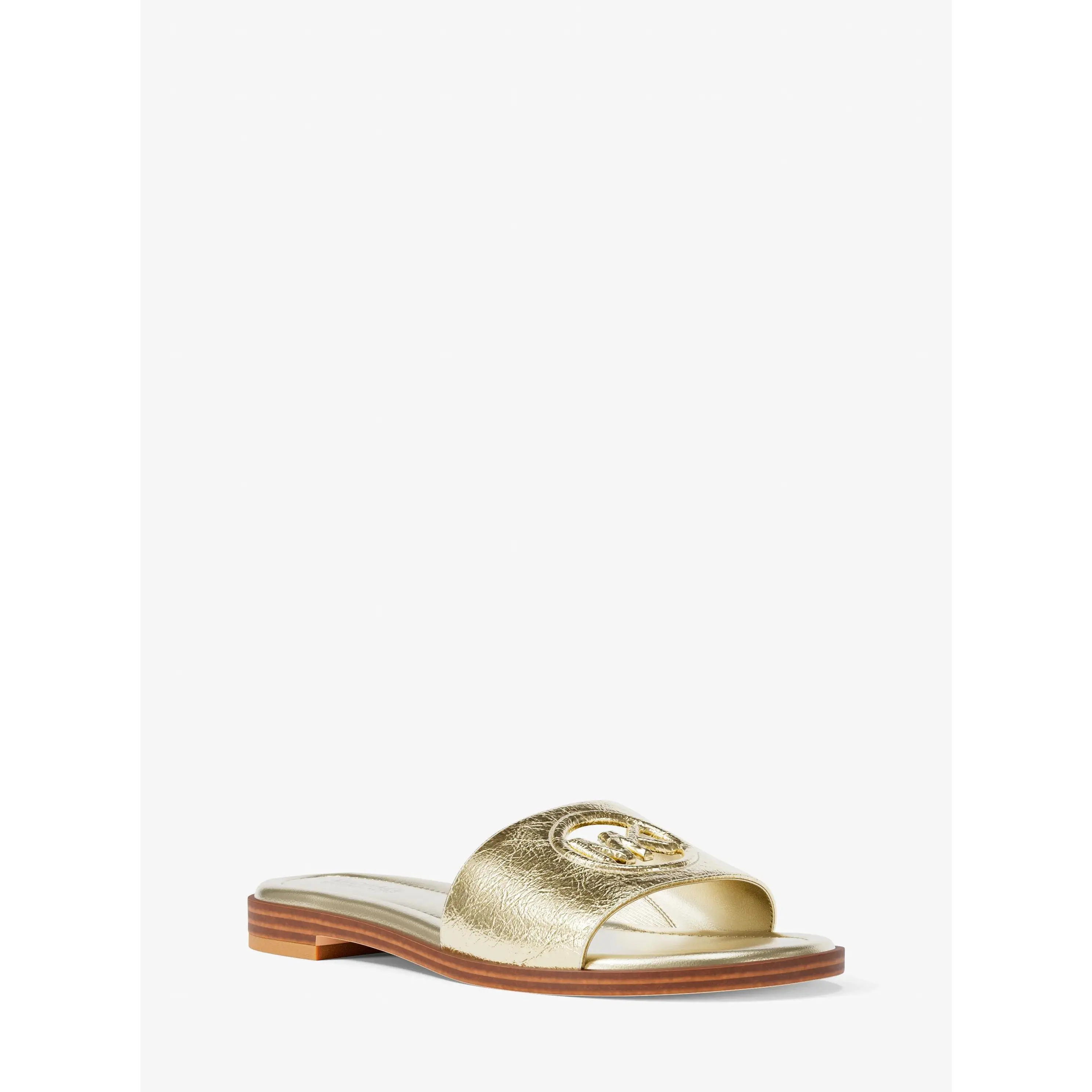 Carissa Crackled Metallic Slide Sandal