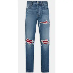 Mike Amiri Suede Straight MX1 Indigo Jeans Size 40 (MSRP: $1,290)