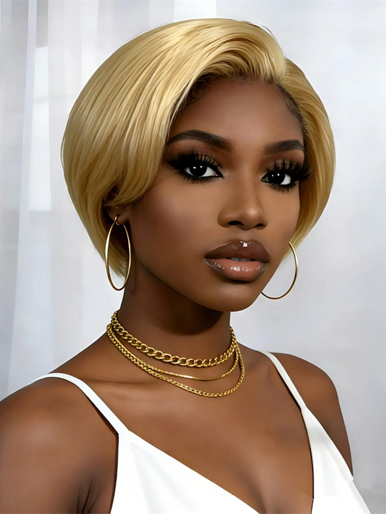 Women's 13x4 Lace Pixie Wig, Short Straight Bob Cut 8 Inch, 150% Density Natural Human Hair, Elegant Holiday Party & Daily Use, Glueless Bob Wig, Premium Human Hair, No Glue Wig