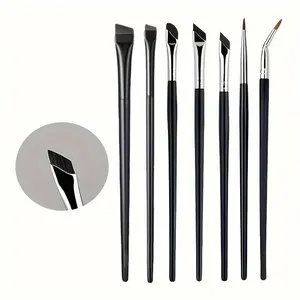 Professional Makeup Brush Set, 7 Counts/set Mixed Style Ultra Thin Fine Angle Flat Eyebrow Brush, Beauty & Personal Care Product, Eyeshadow Brushes
