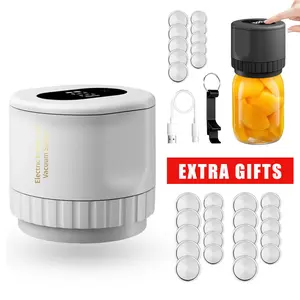 Auto-Stop Vacuum Mason Jar Sealer for Regular & Wide Mouth Jars Creates Airtight Seal Preserves Food Freshness Leakproof Storage Caps Kitchen Gadgets Essential