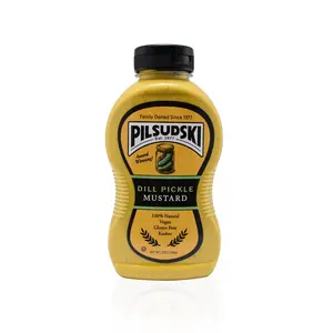 Pilsudski Dill Pickle Mustard - All Natural/Gluten Free/Vegan/Kosher 12 oz Squeeze Bottle