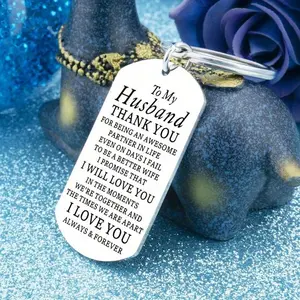 Stainless Steel Car Keychain, Personalized Husband Anniversary Birthday Gift, Ideal for Thanksgiving, Gifts for Husband