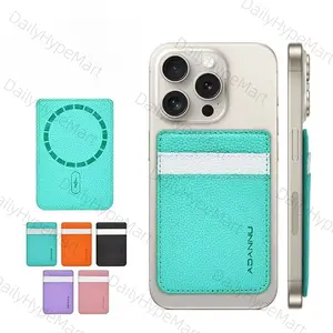 ADANNU Trendy Litchi Grain Magnetic Wallet Case for iPhone Android Magsafe Ultra Slim PU Leather with N52 Magnets 3300 Gauss Secure Hold