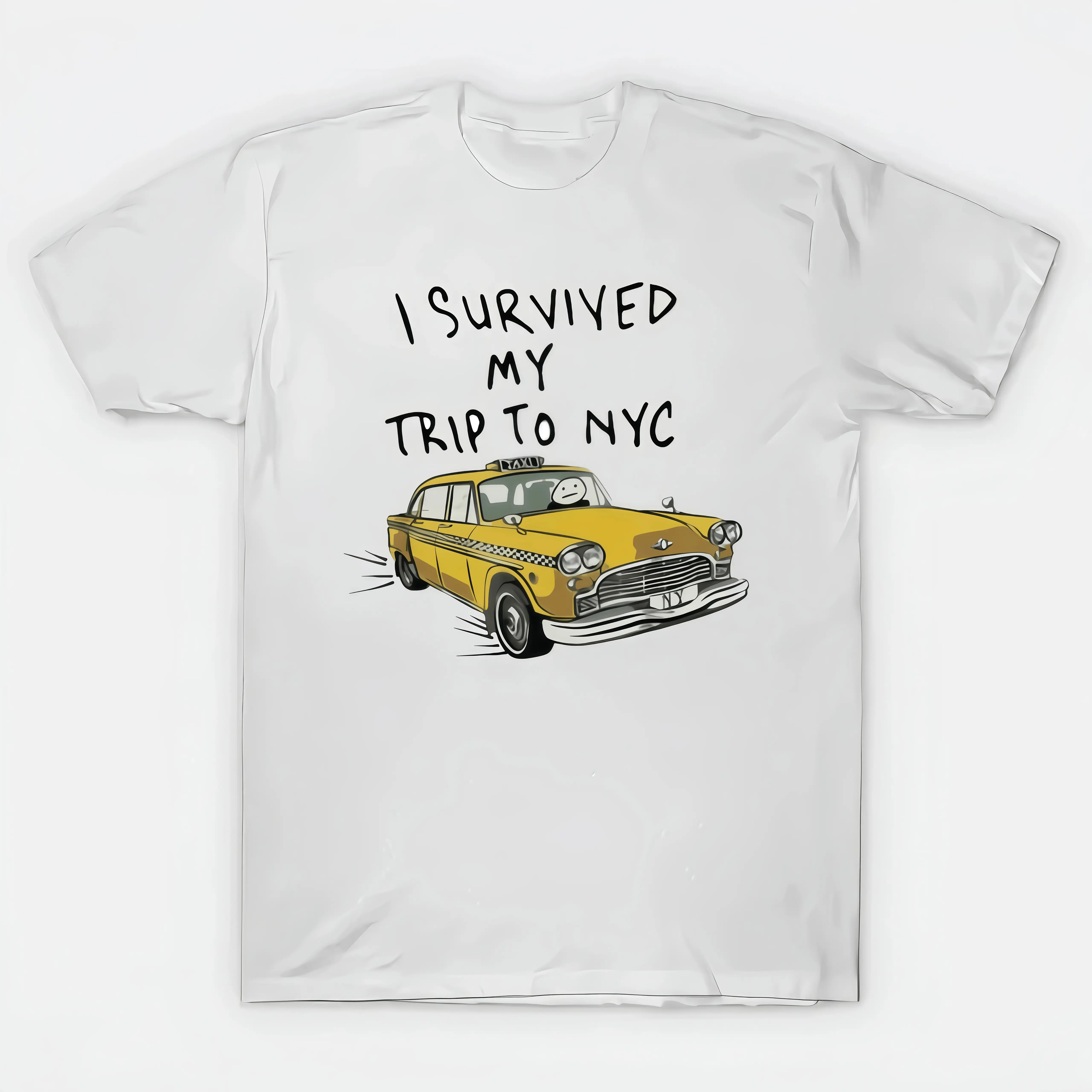 I Survived My Trip To NYC Graphic T-Shirt, Men's and Women's Gifts Retro summer OOTD Casual Cotton Menswear Crew Neck Graphic Print Tee Top Womenswear Streetwear Tshirt