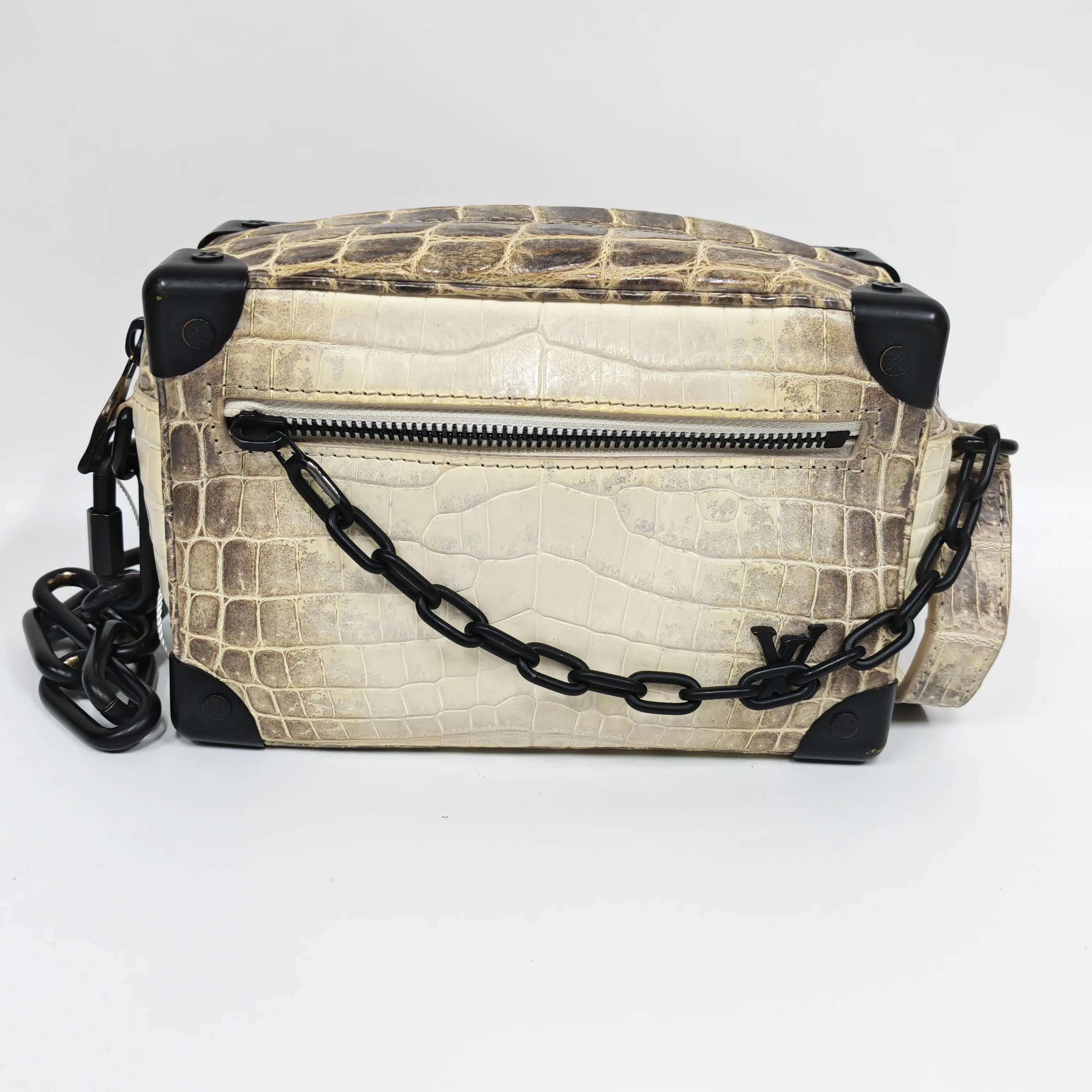 Pre-owned France Crossbody Bags LV – White Himalaya Crocodile Leather Soft Trunk（SZ 22315）