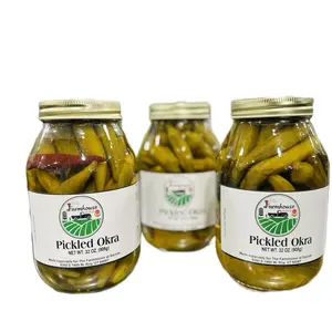 Farmhouse at Saccos Pickled Okra 32 oz Jar - Freshly Picked, Ready to Serve, 32 oz