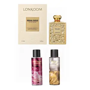 LONKOOM Sweet Vanilla Gourmand Perfume & Body Mist Set | EDP Long-Lasting  | Holiday Gift For Her