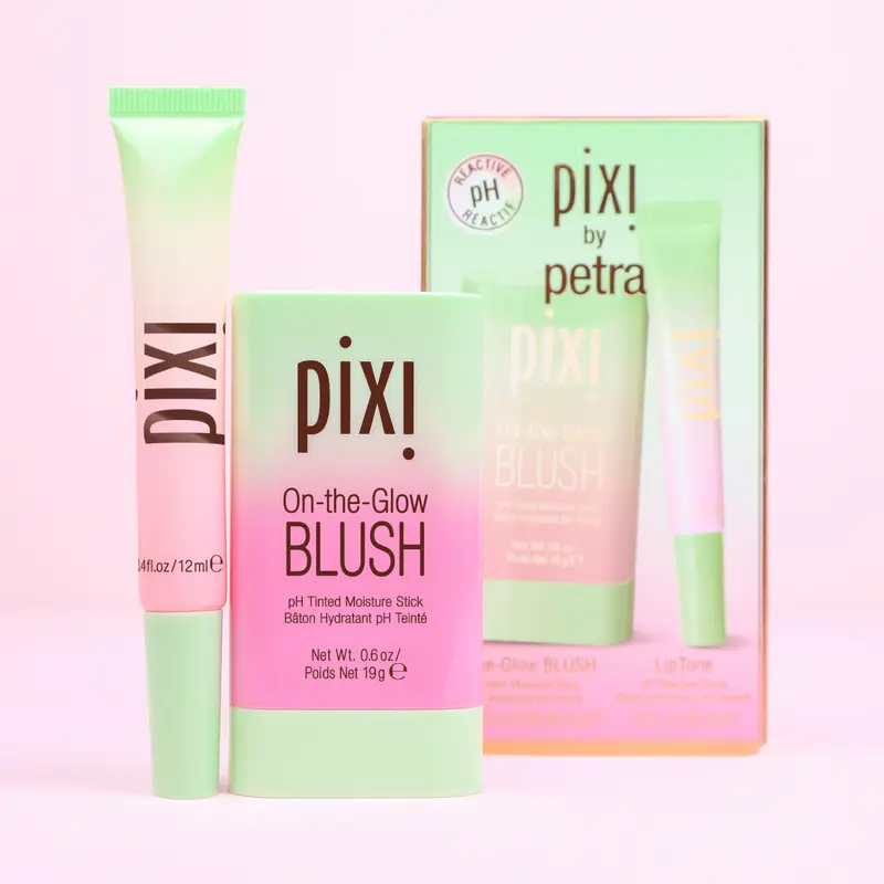 Pixi pH DUO Beauty Products - pH-Reactive Blush, Hydrating & Nourishing Pigmented Lip Gloss with Long-Lasting Moisture