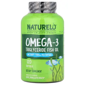 NATURELO Omega-3 Triglyceride Fish Oil, 1,100 mg, 120 Softgels