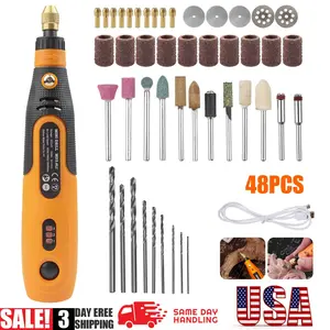 48PCS Universal Abrasive Rotary Tool Accessories Set, Grinding Sanding Cutting Drilling Bits Kit for DIY Craft, Wood Metal Stone Jewelry Carving