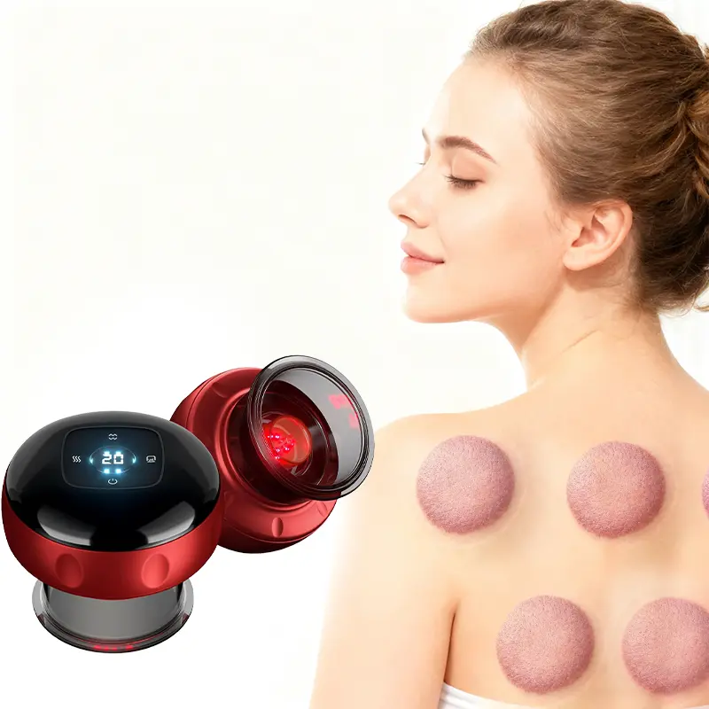 Portable USB Rechargeable Electric Cupping Device - Personal Care Gadgets, Wellness Back Massager, 12 Adjustable Temperature & Suction Levels, Digital Display, Pressure Relief Valve, BOGO Set for Neck/Back Relaxation, Modern Massage Devices