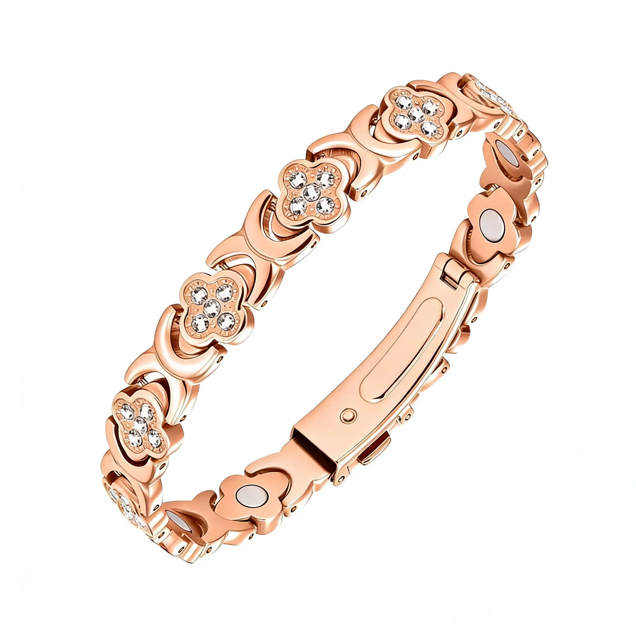 Women's Pure Copper Magnetic Bracelet - 3500 Gauss Effective Magnets, Stretch Stack Bangle, Trendy Modern Fashion Costume Jewelry for Women, Adjustable 7.48-9.45in Wrist Gift Accessory, Copper Bracelet