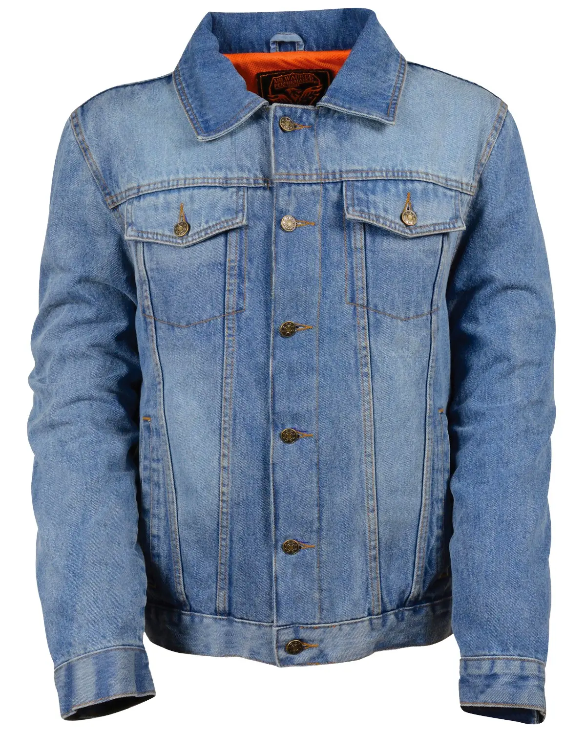 Milwaukee Leather Men's Performance Men'S Traditional Denim Jacket 3X And - Blk