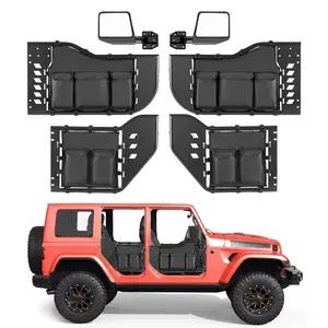 VEVOR Jeep Tube Doors, 4-Door, Compatible with 2018-2026 Jeep Wrangler JL 2020-2026 Gladiator JT, Steel Off Road Front Rear Tubular Half Doors with DOT Certified Side View Mirrors and Storage Bag