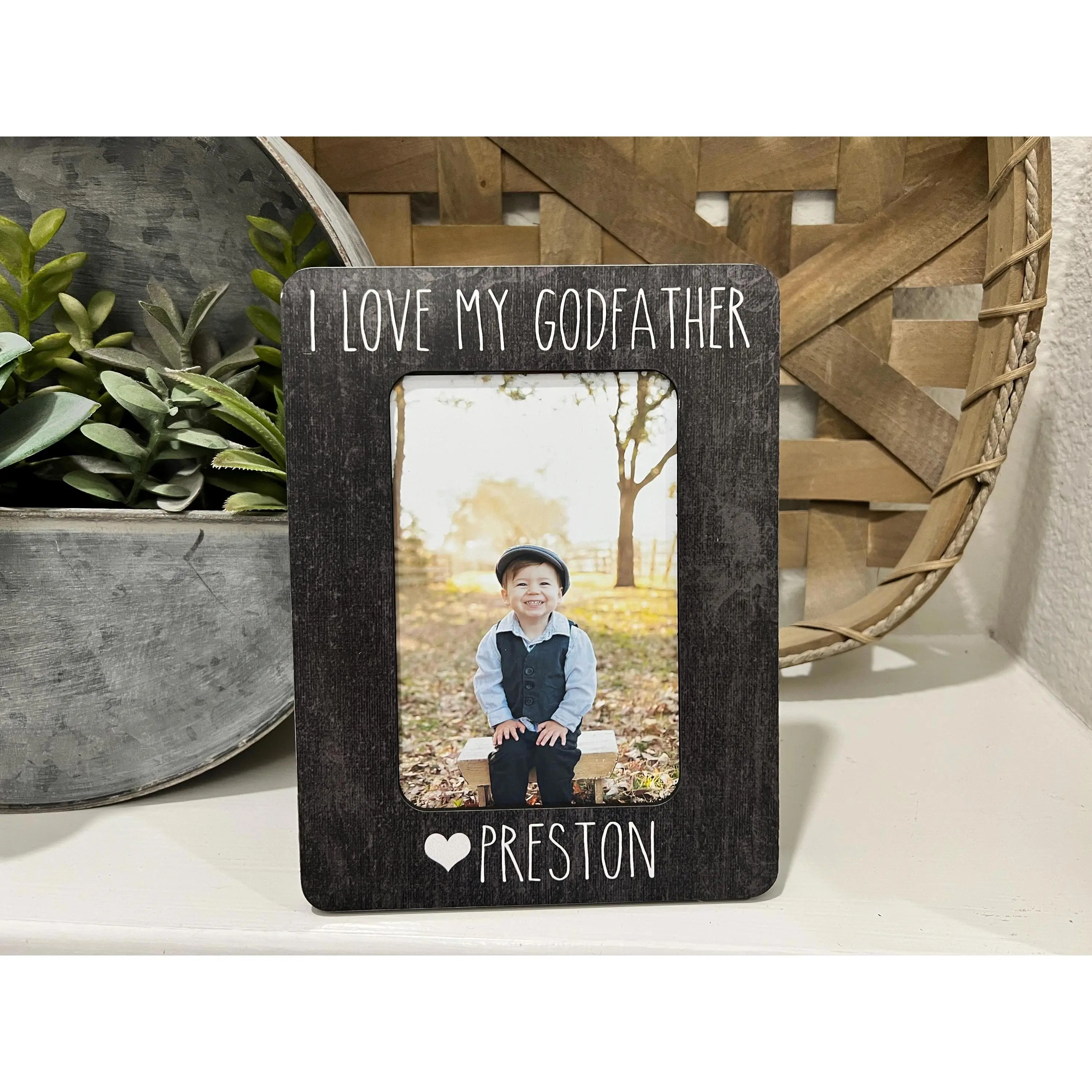 I Love My Godfather Frame, Personalized Baptism Gift from Baby, Christian Gift for Godfather, Uncle Gift, Godparent Picture Frame