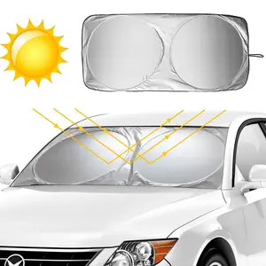 Car Windshield Sunshade Blocks 99% Heat & Keeps Interior Cool Universal Fits Cars, SUVs, Trucks Automotive Sun Screen, Visor & Car Accessories for Summer（1-Pack:59*29 Inches)