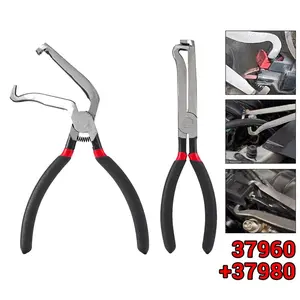 2PCS 8 Inch Electrical Disconnect Pliers, Carbon Steel Fuel Line Clip Removal Tool, Push Tab Connector Pliers for Automotive Sensor & Hose Disconnect
